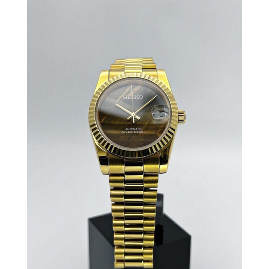 Custom Seiko Mod • Chocolate Gold DateJust • 36mm